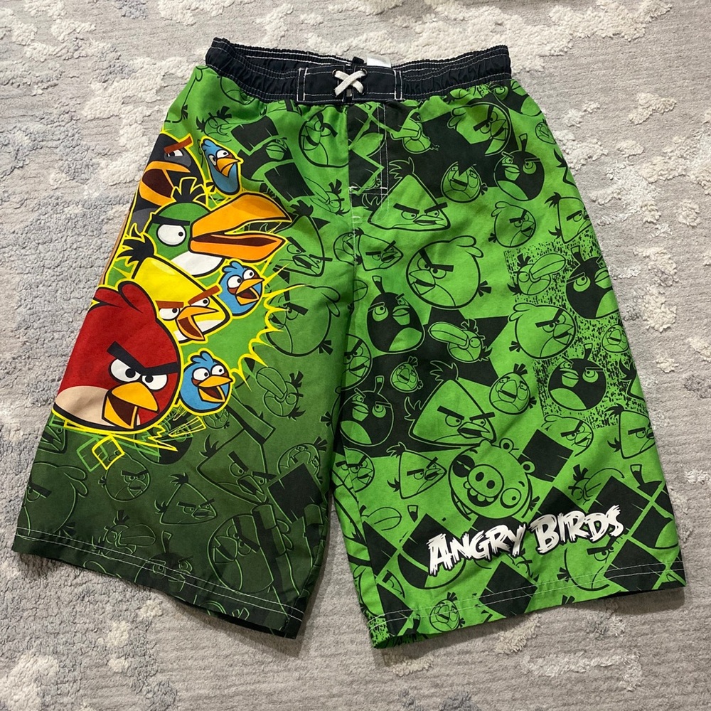 Boys Swim Trunks Angry Birds Size 10/12 EUC small pocket